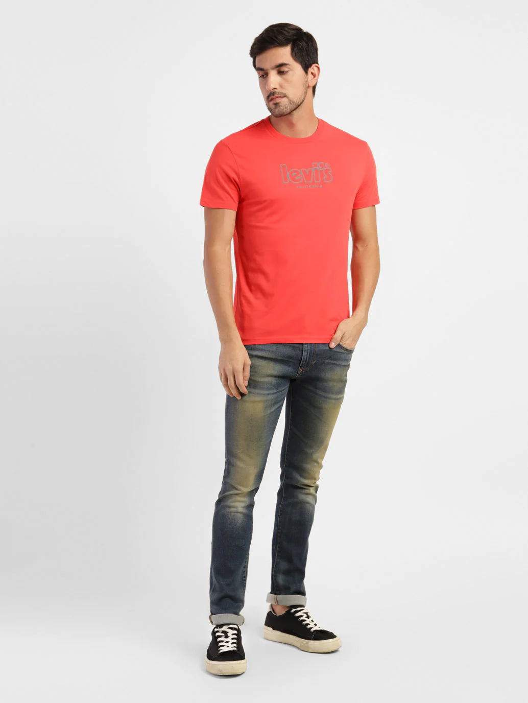 Men's Brand Logo Slim Fit T-shirt Red - Image 8