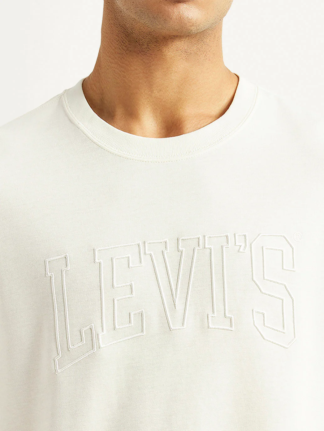 Men's Brand Logo White Crew Neck T-shirt - Image 4