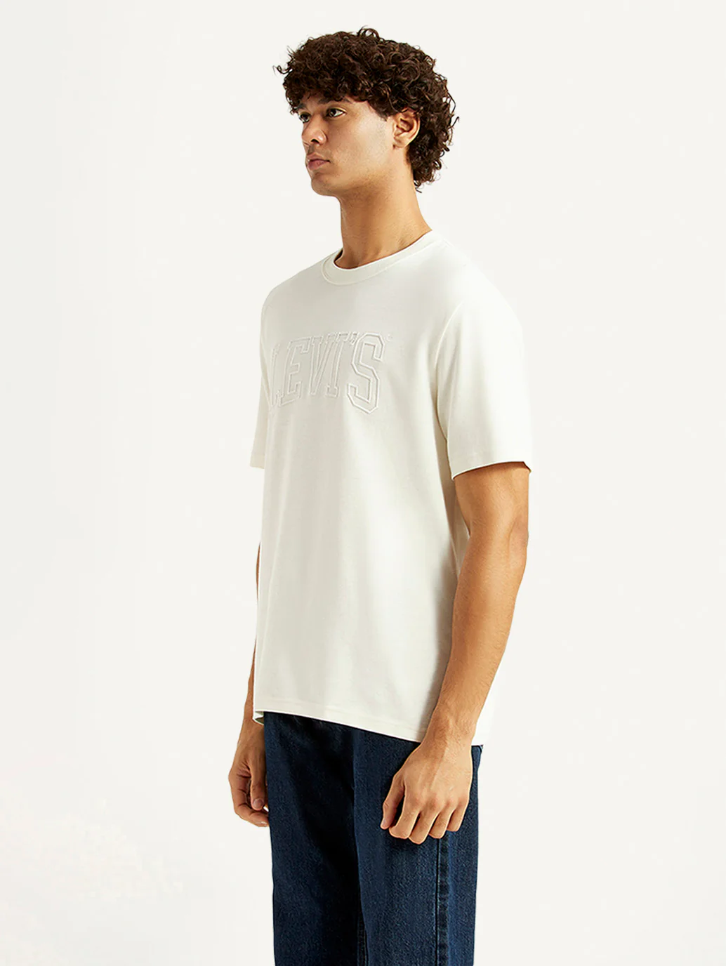 Men's Brand Logo White Crew Neck T-shirt - Image 5