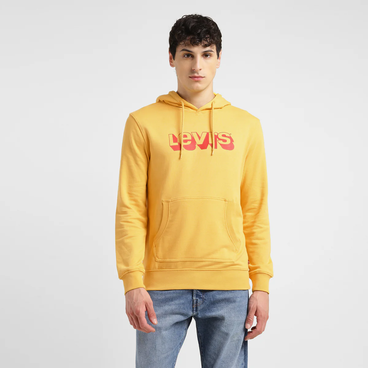Men's Brand Logo Yellow Hooded Sweatshirt - Image 5