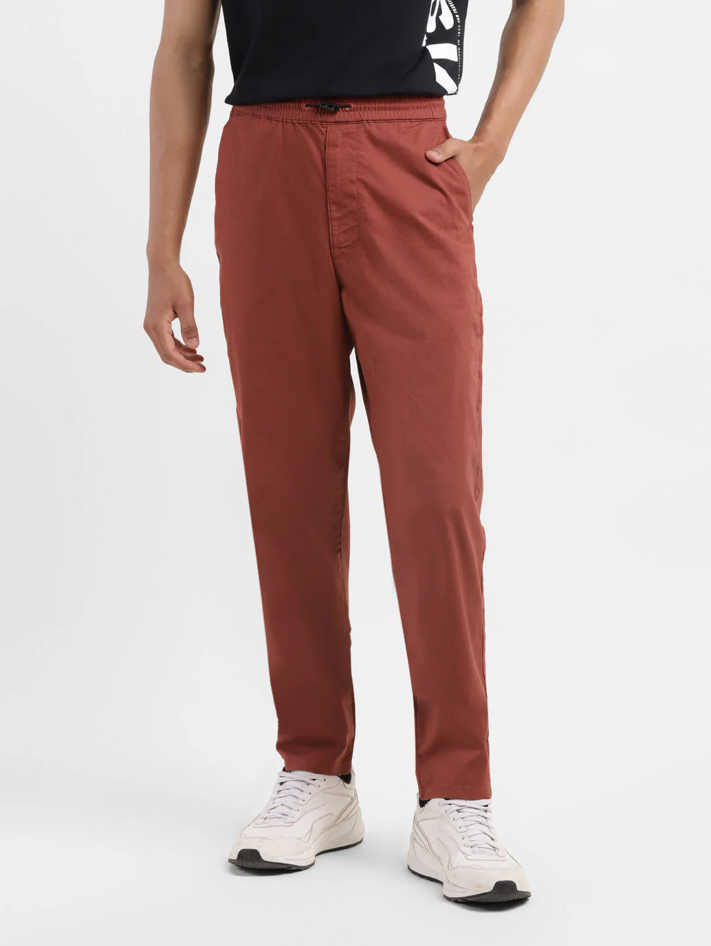 Men's Brown Regular Fit Joggers - Image 2