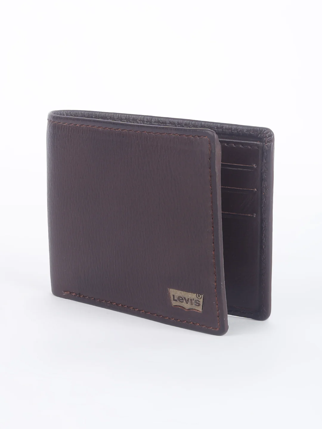 Men's Brown Solid Bi-Fold Wallet - Image 4