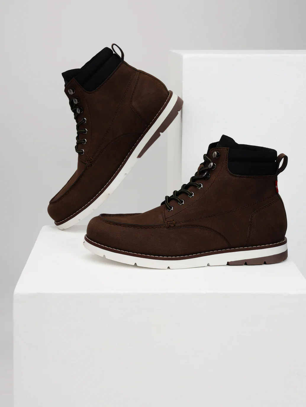 Men's Brown Solid Boots - Image 7