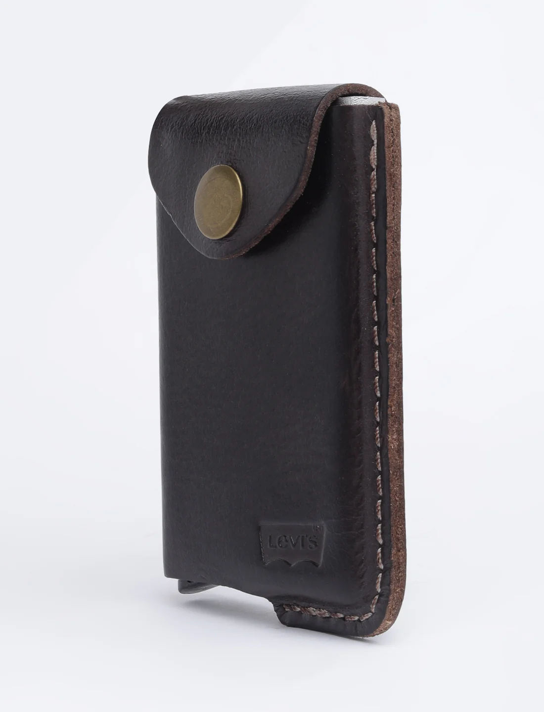 Men's Brown Solid Card Holder - Image 2