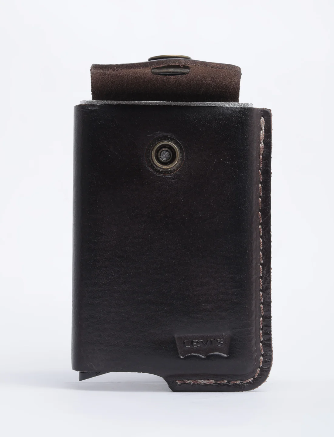 Men's Brown Solid Card Holder - Image 6