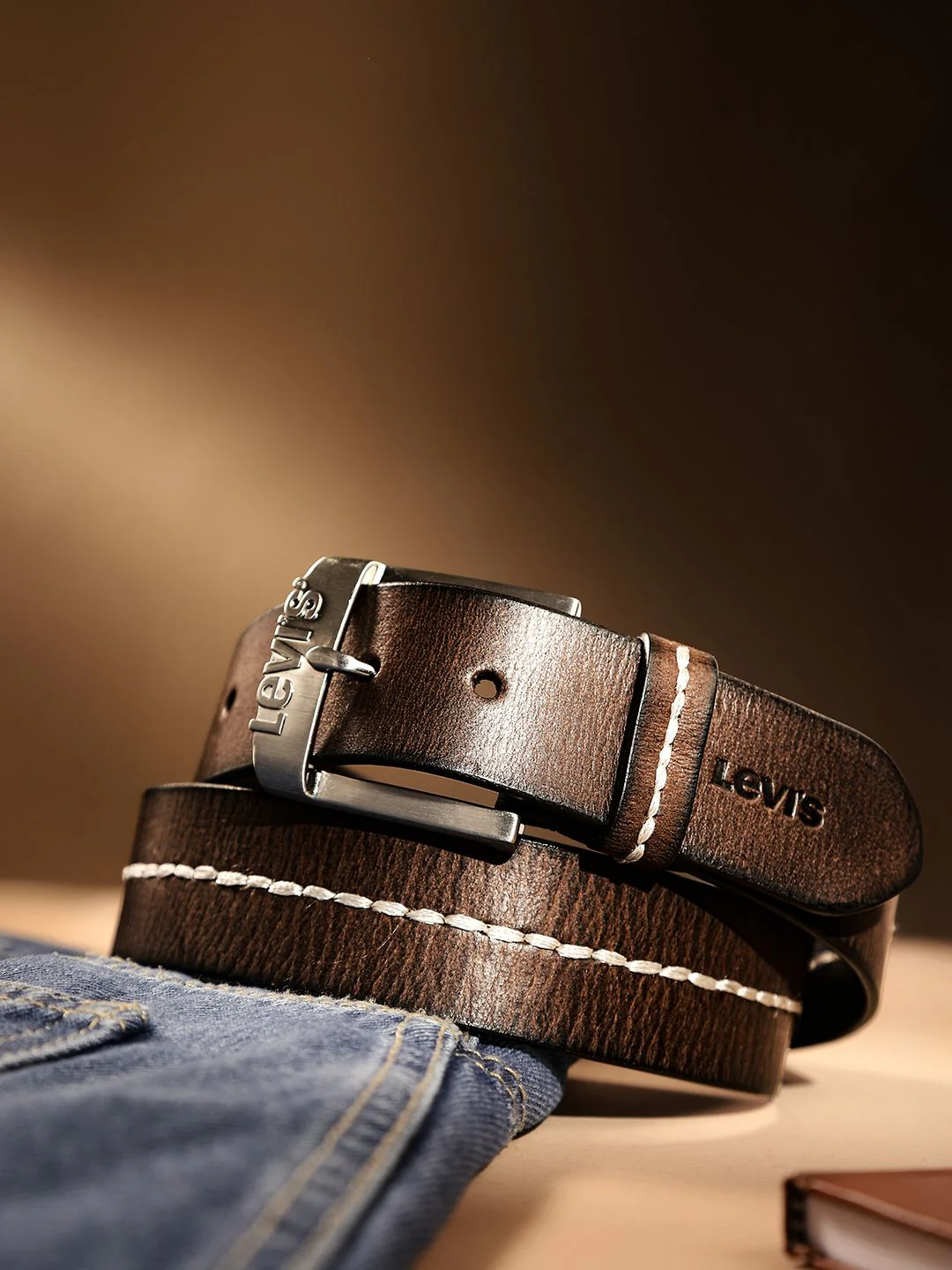 Men's Brown Textured Belt
