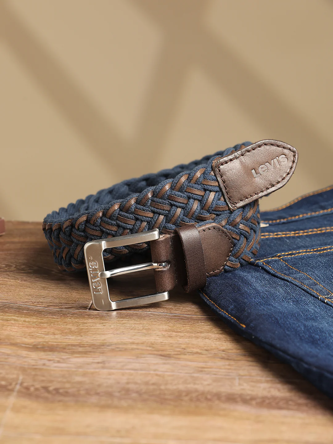 Men's Brown Textured Belt - Image 2
