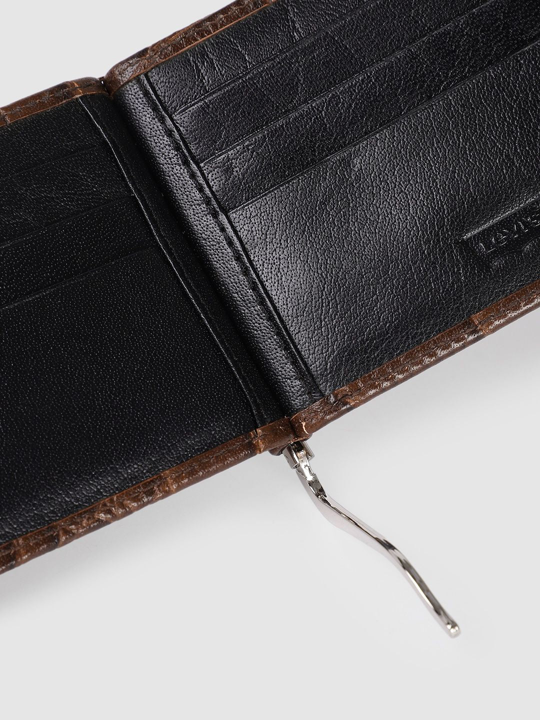 Men's Brown Textured Card Holder - Image 7