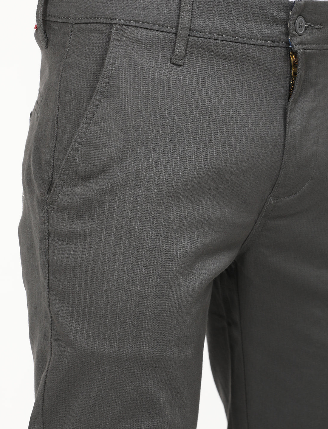 Men's Charcoal Grey Slim Fit Chinos - Image 5