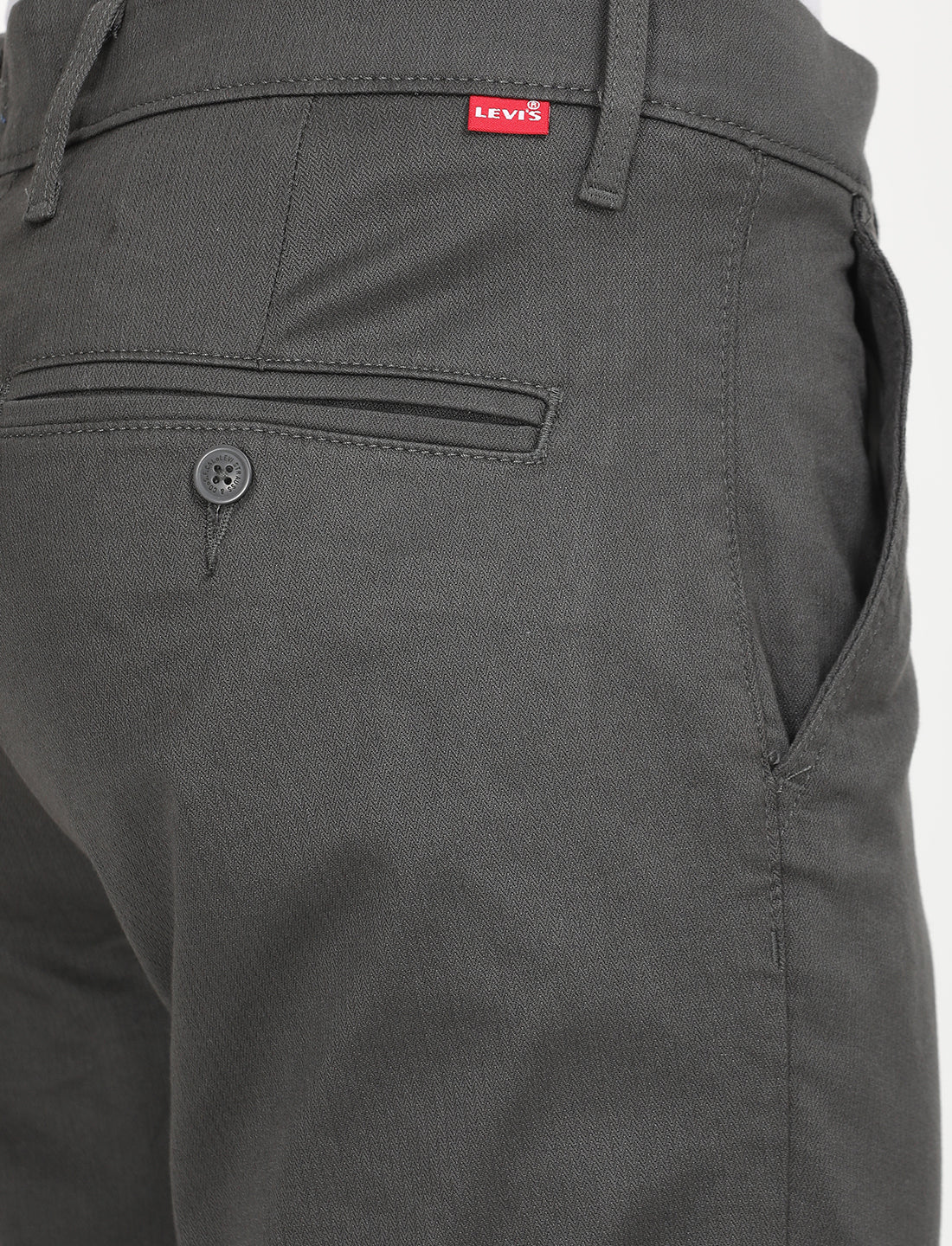 Men's Charcoal Grey Slim Fit Chinos - Image 6
