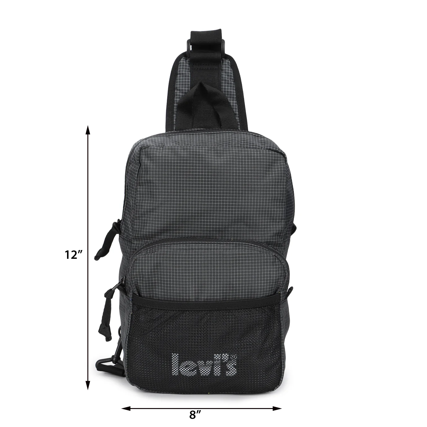 Men's Charcoal Grey Solid Crossbody Bag - Image 9