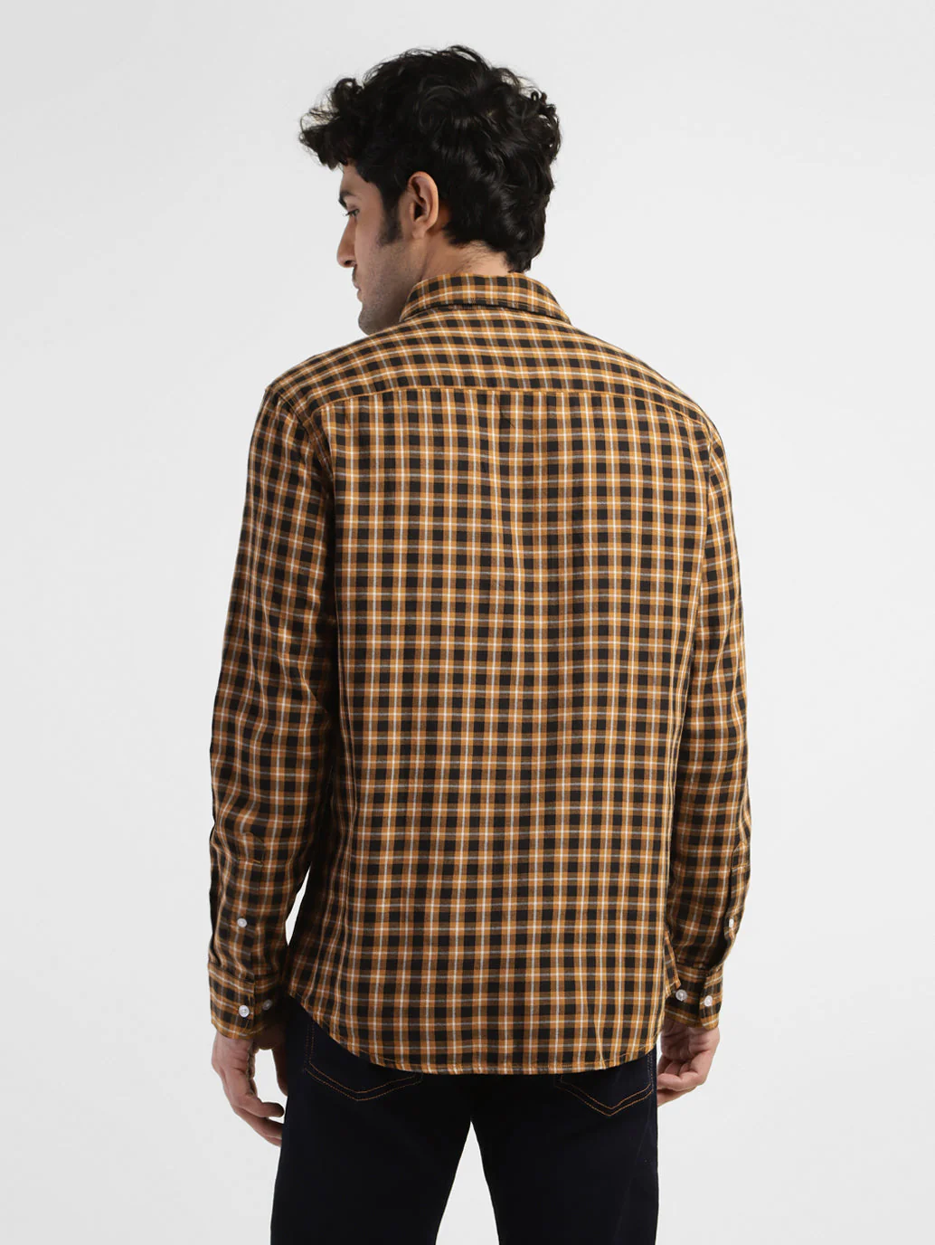 Men's Checkered Spread Collar Shirt - Image 3