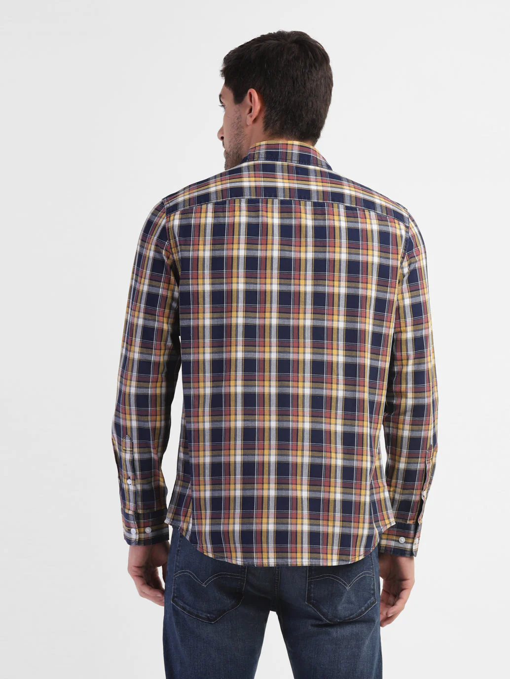 Men's Checkered Spread Collar Shirt - Image 3