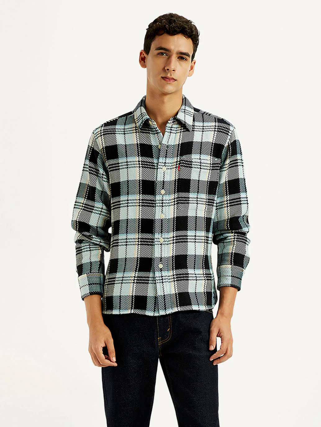 Men's Checkered Multi Color Relaxed Fit Plaid Shirt - Image 2