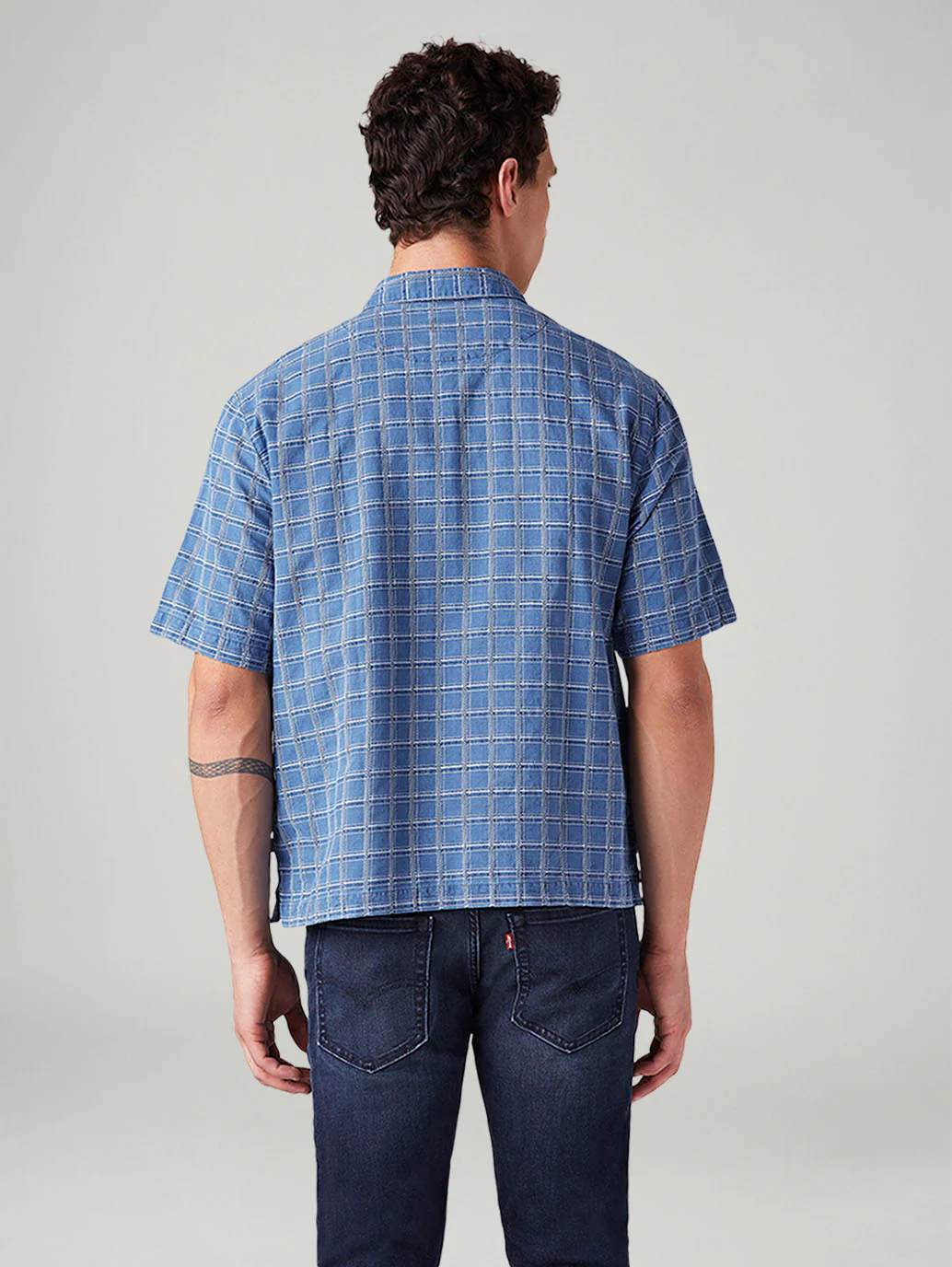 Men's Checkered Boxy Fit Shirt - Image 3