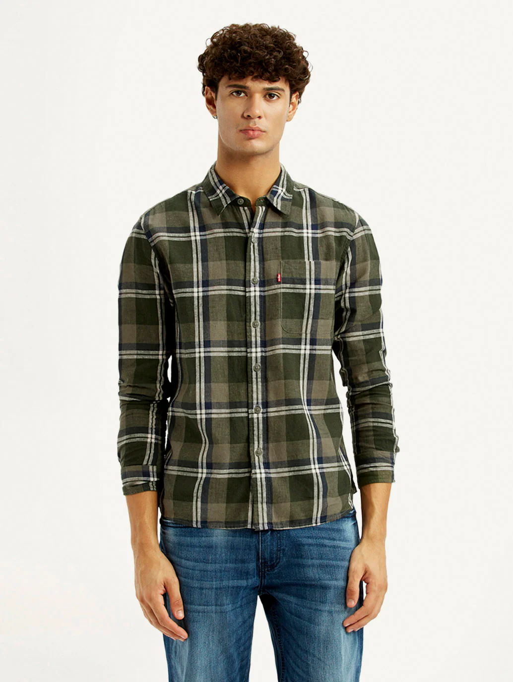 Men's Checkered Multi Color Slim Fit Linen Shirt - Image 2