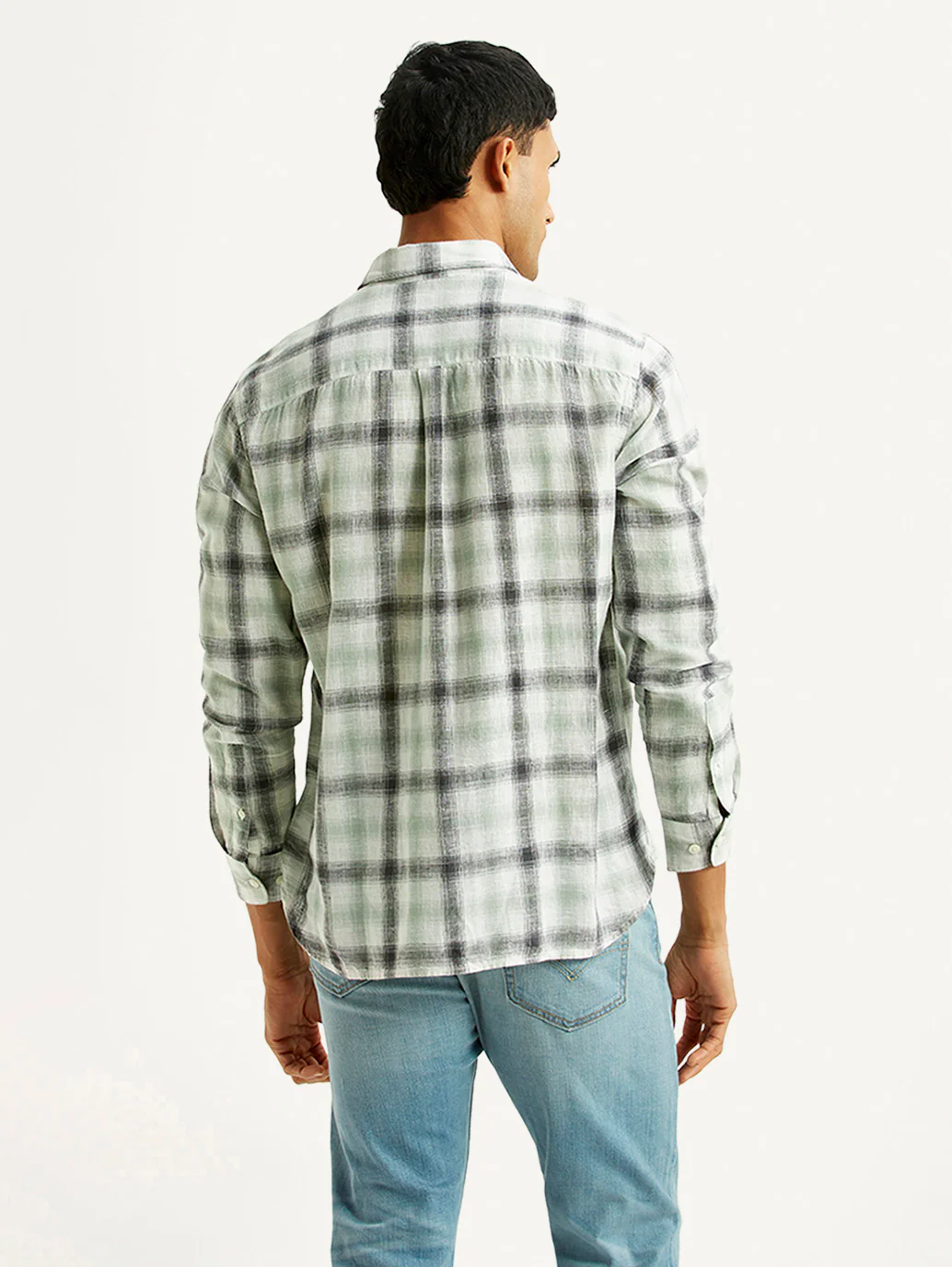 Men's Checkered Multicolor Slim Fit Linen Shirt - Image 2