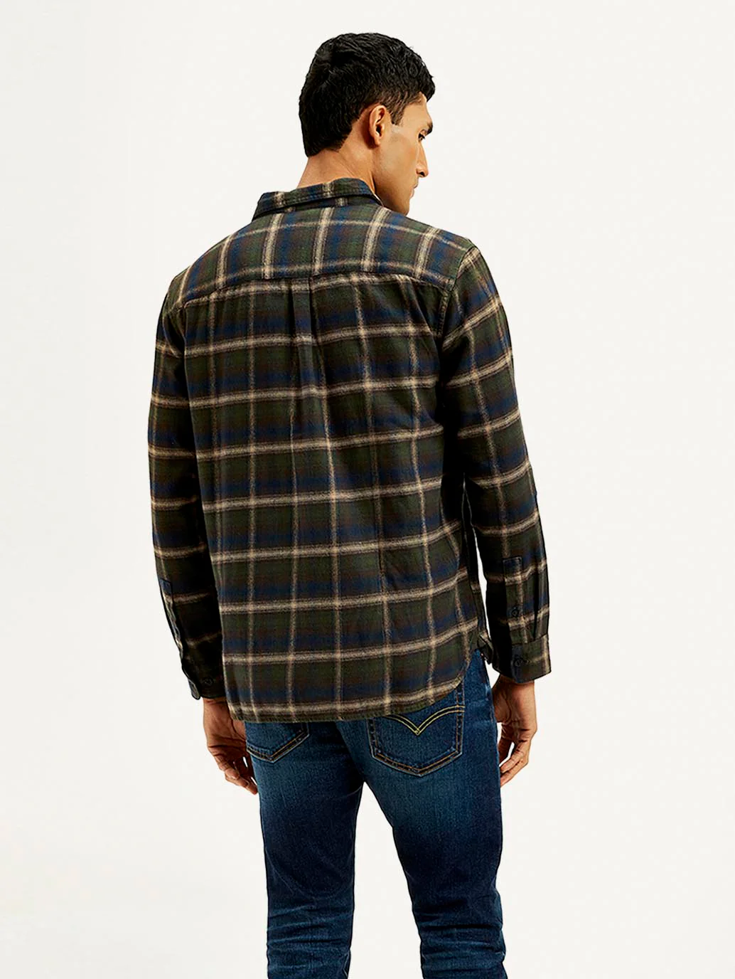 Men's Checkered Loose Fit Flannel Shirt - Image 3