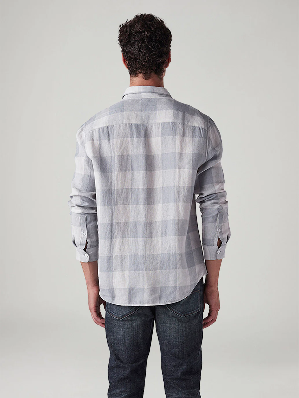 Men's Checkered Slim Fit Linen Shirt - Image 3