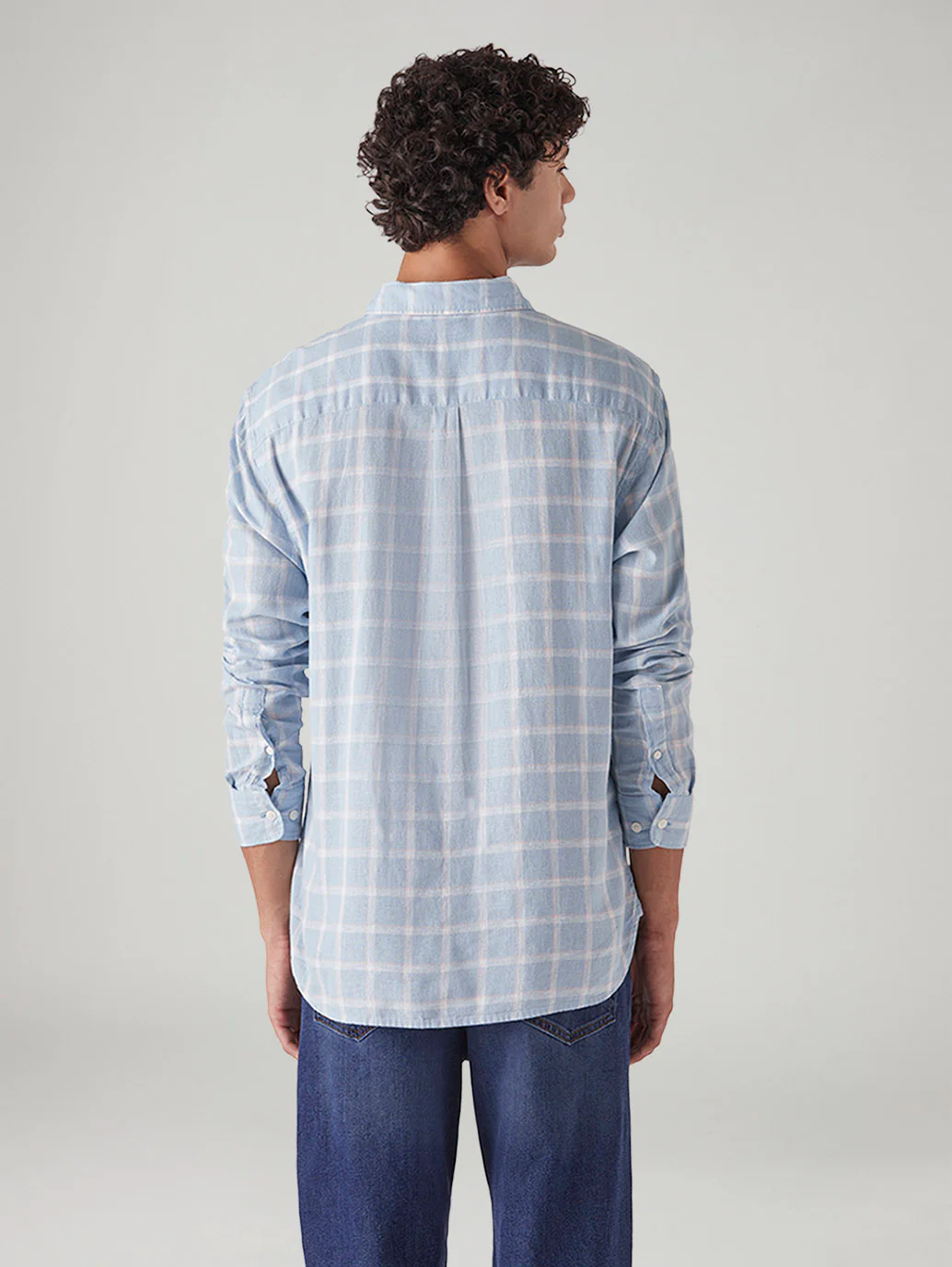 Men's Checkered Slim Fit Linen Shirt - Image 3