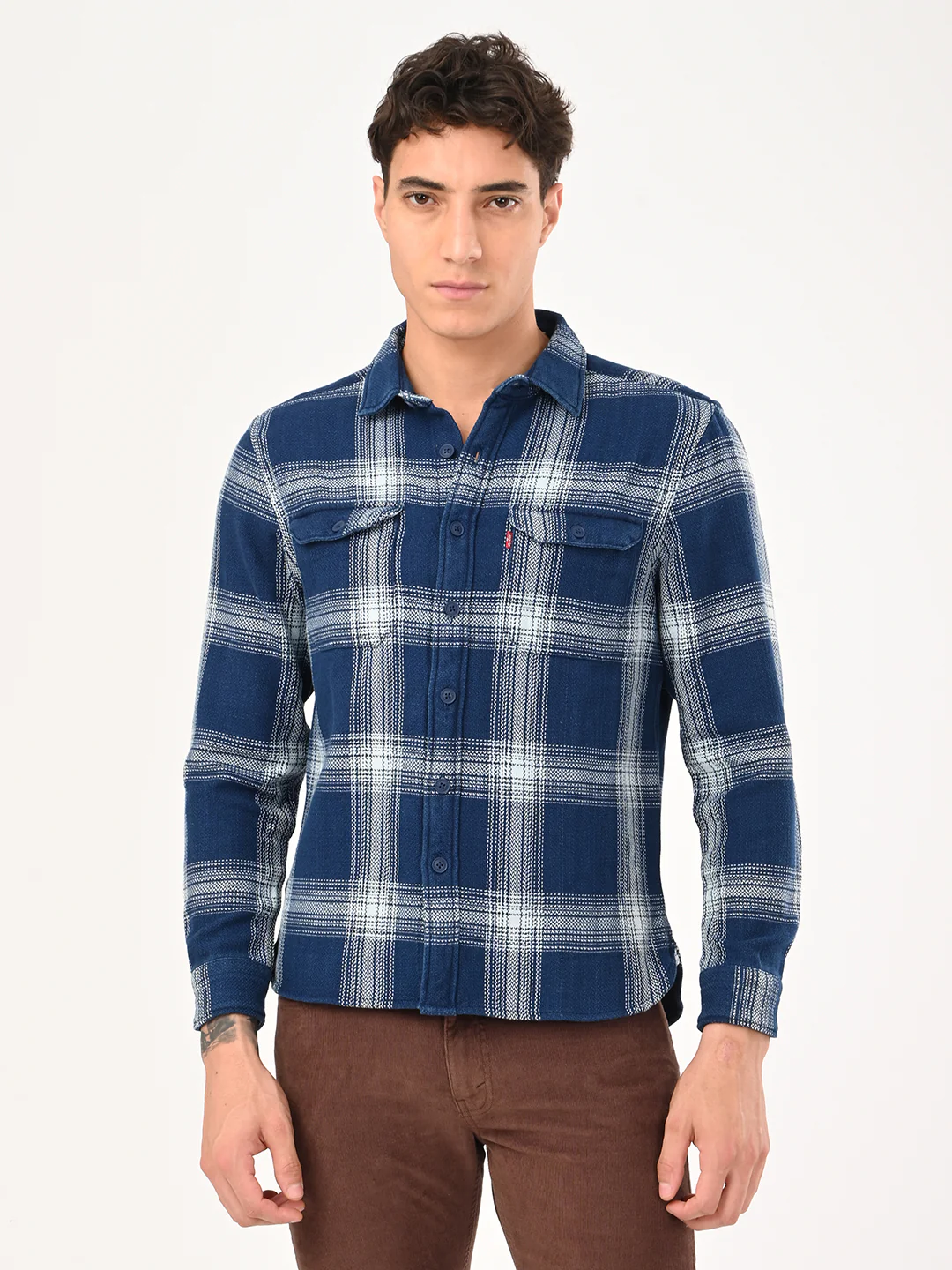 Men's Checkered Slim Fit Overshirt Shirt - Image 4