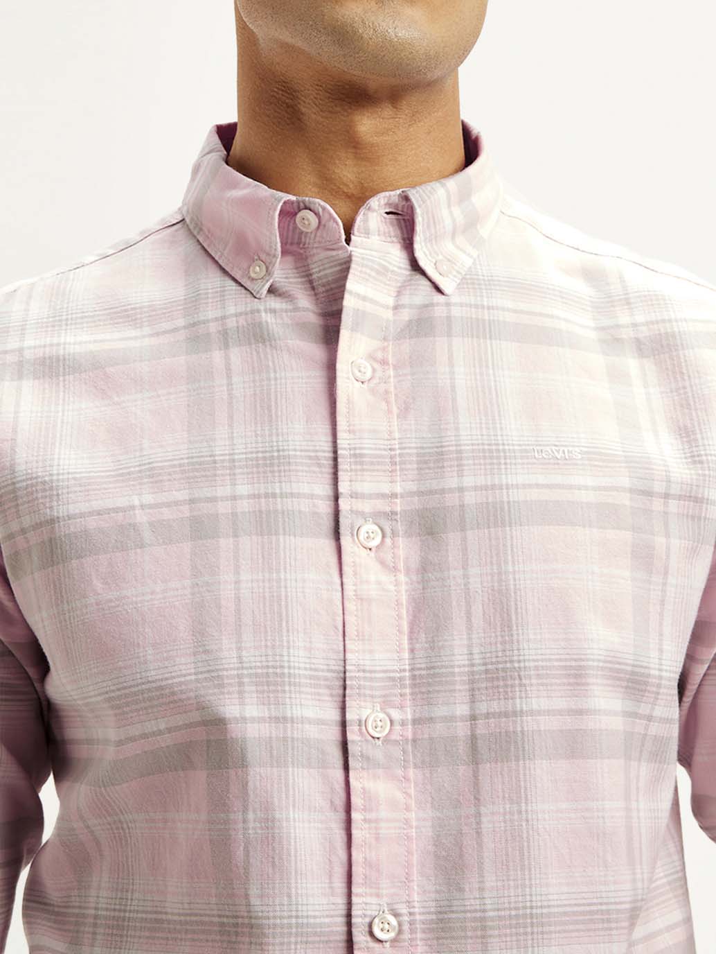 Men's Checkered Slim Fit Oxford Shirt - Image 4