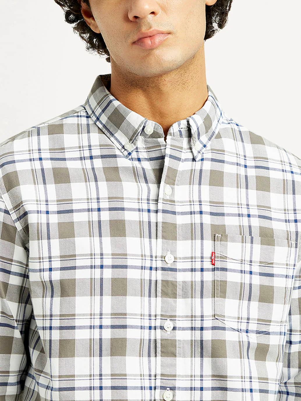 Men's Checkered Slim Fit Oxford Shirt - Image 5