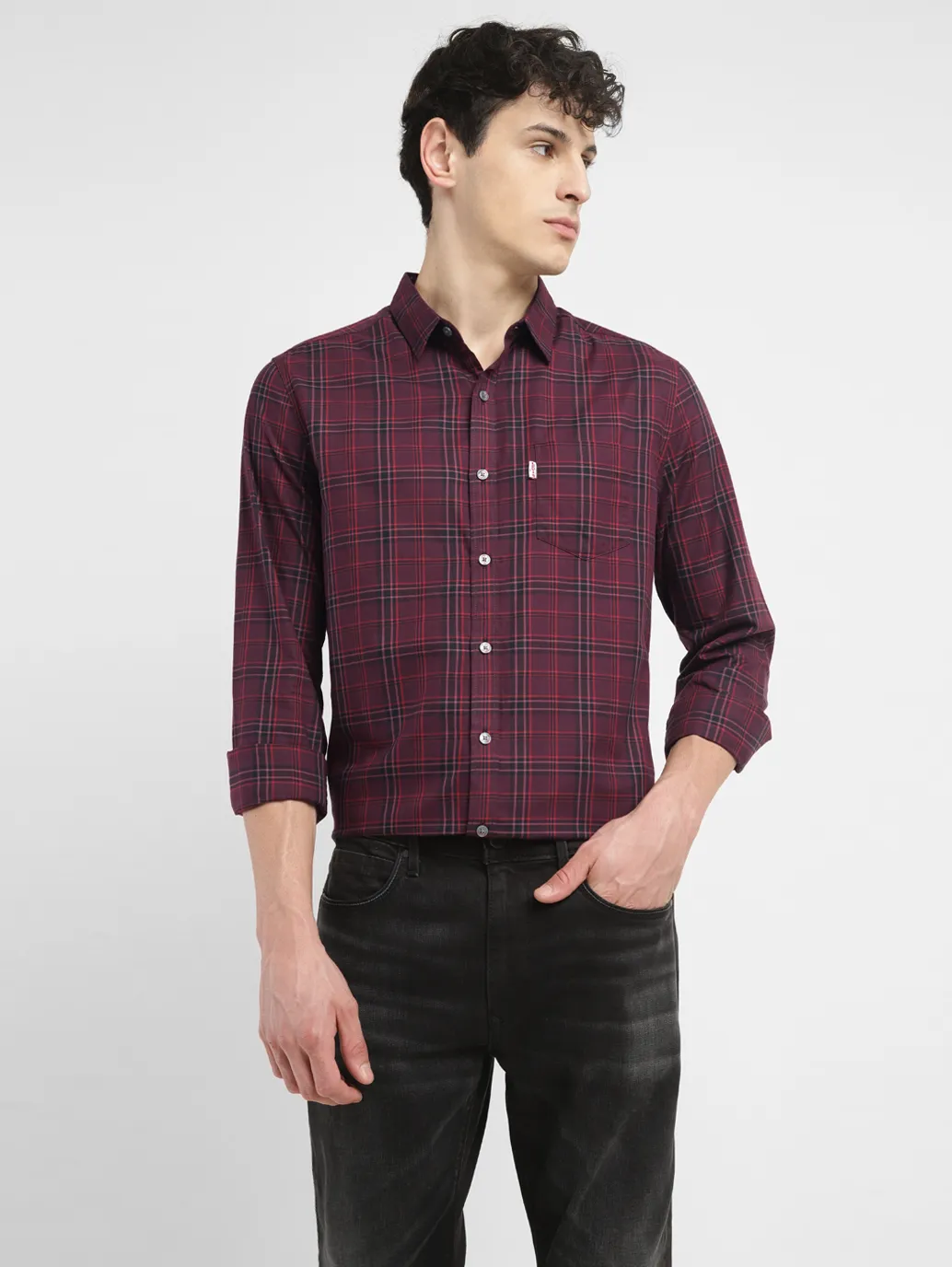 Men's Redloop Checkered Slim Fit Shirt - Image 6