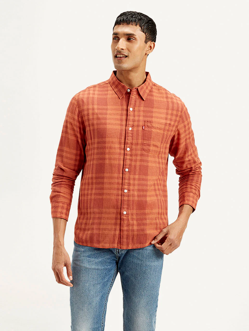 Men's Checkered Slim Fit Linen Shirt - Image 2