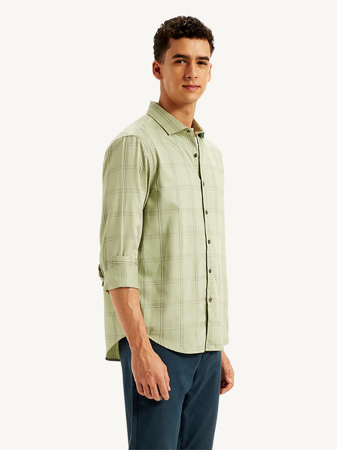 Men's Redloop Checkered Spread Collar Shirt - Image 4