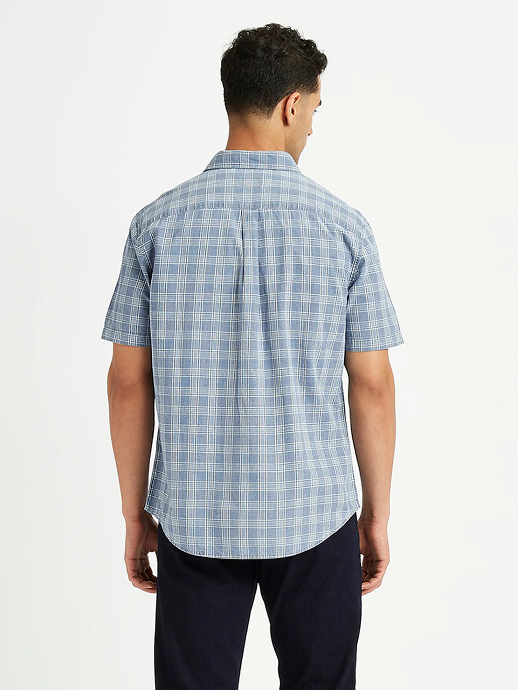 Men's Checkered Spread Collar Shirt - Image 2