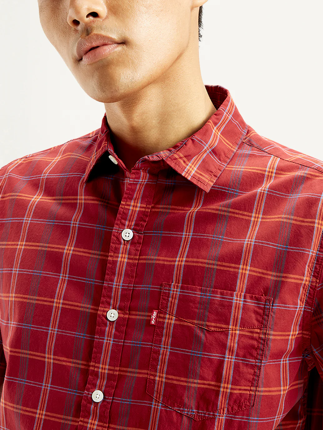 Men's Checkered Spread Collar Shirt - Image 2