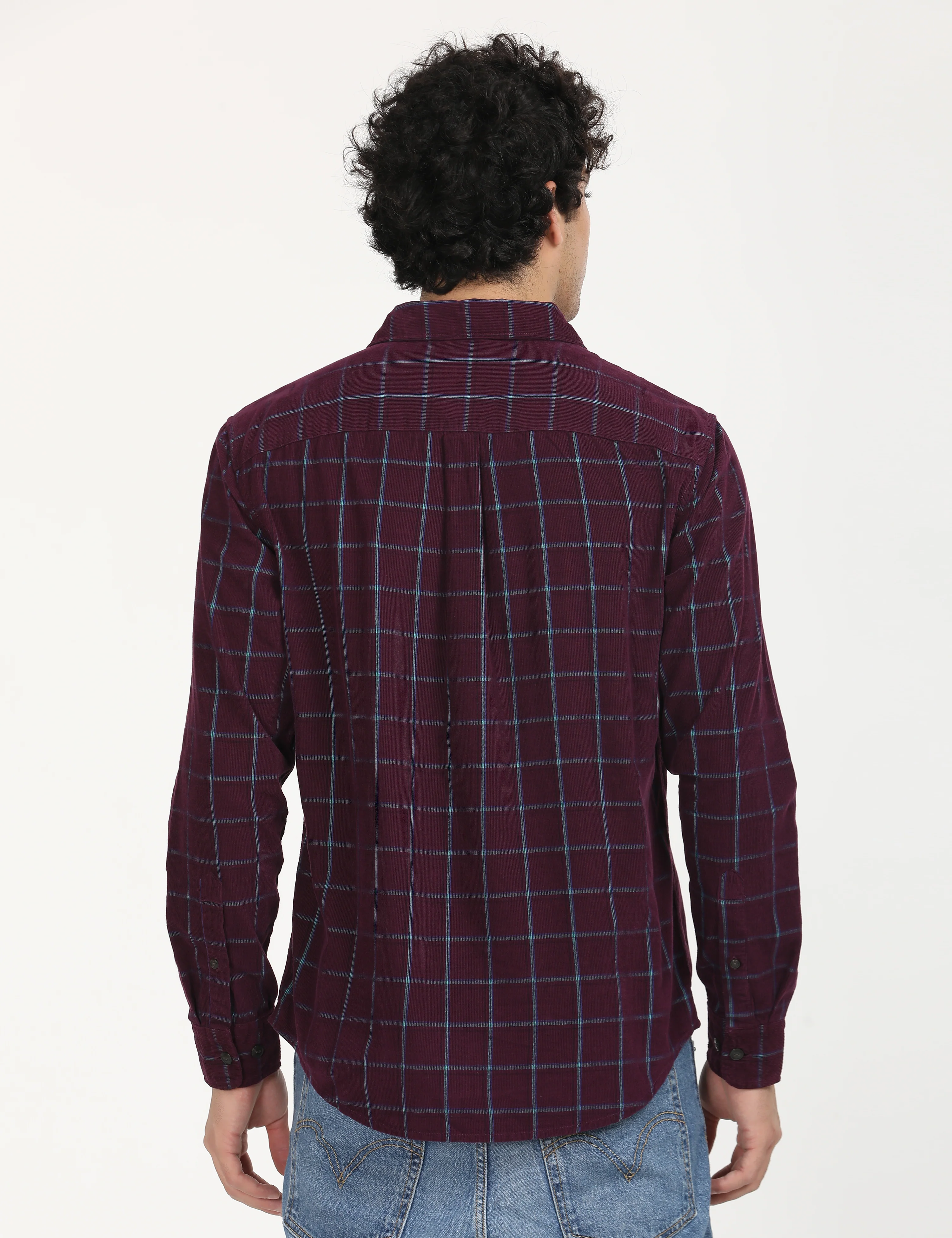 Men's Checkered Spread Collar Shirt - Image 4