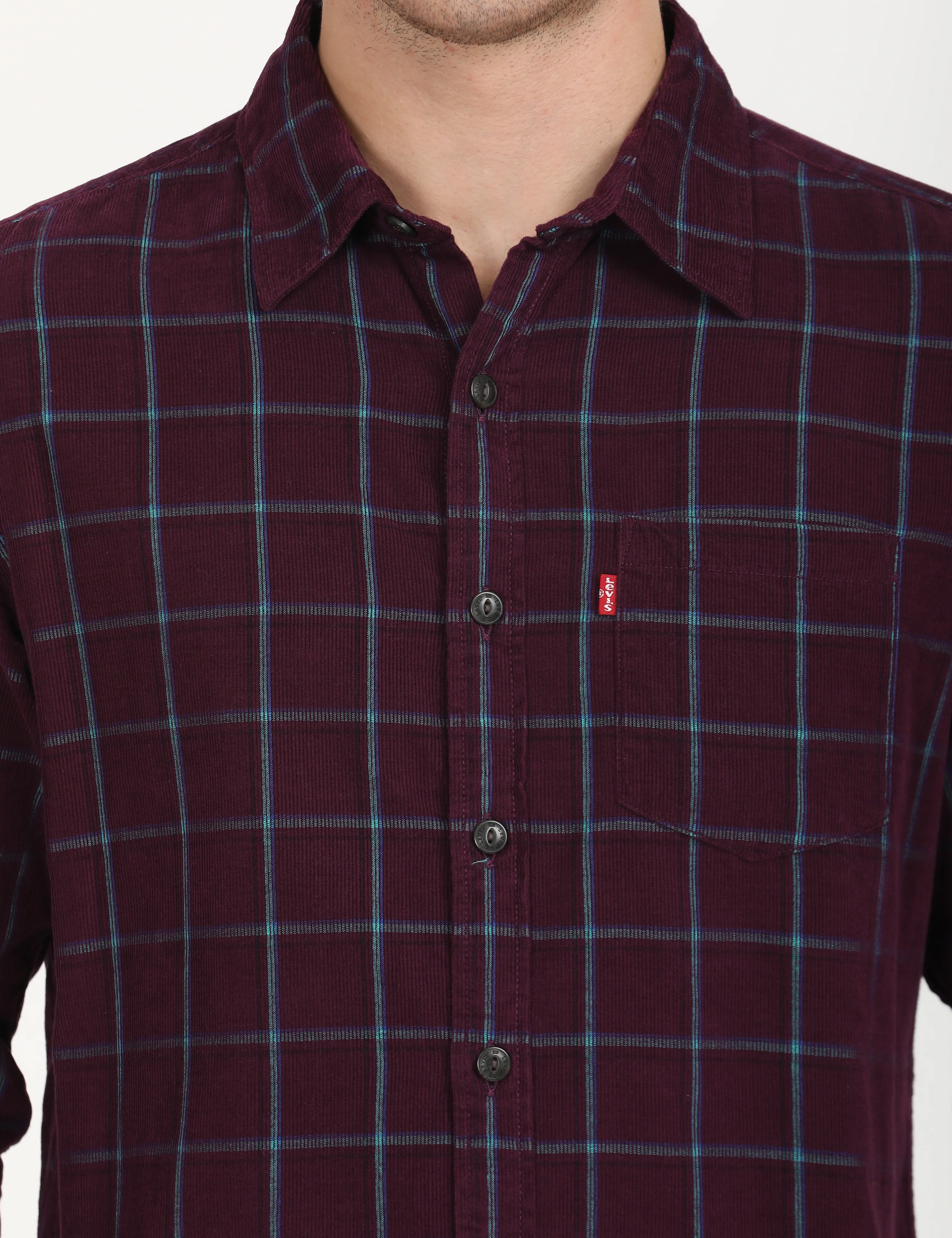 Men's Checkered Spread Collar Shirt - Image 5