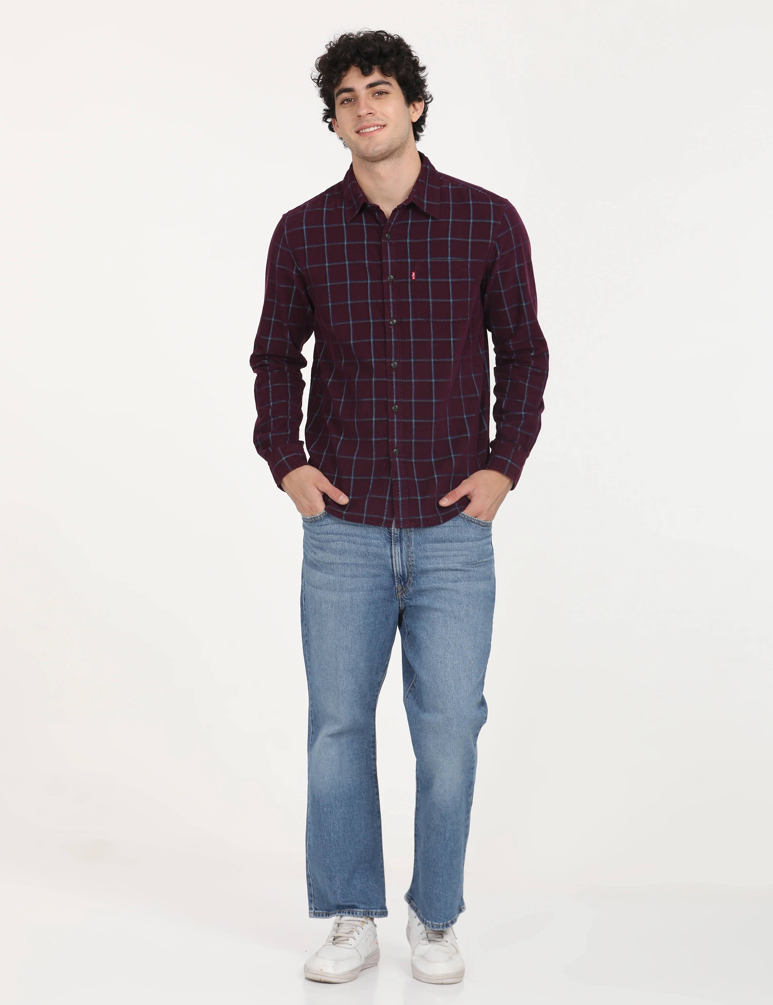 Men's Checkered Spread Collar Shirt - Image 6