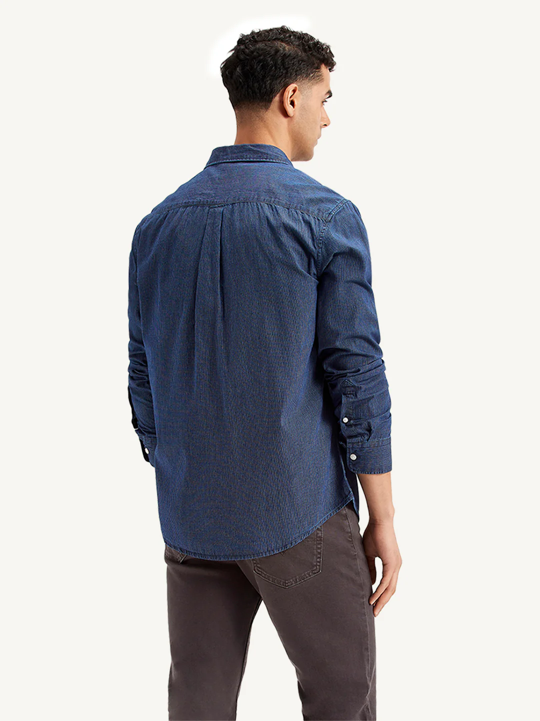 Men's Checkered Spread Collar Shirt - Image 3