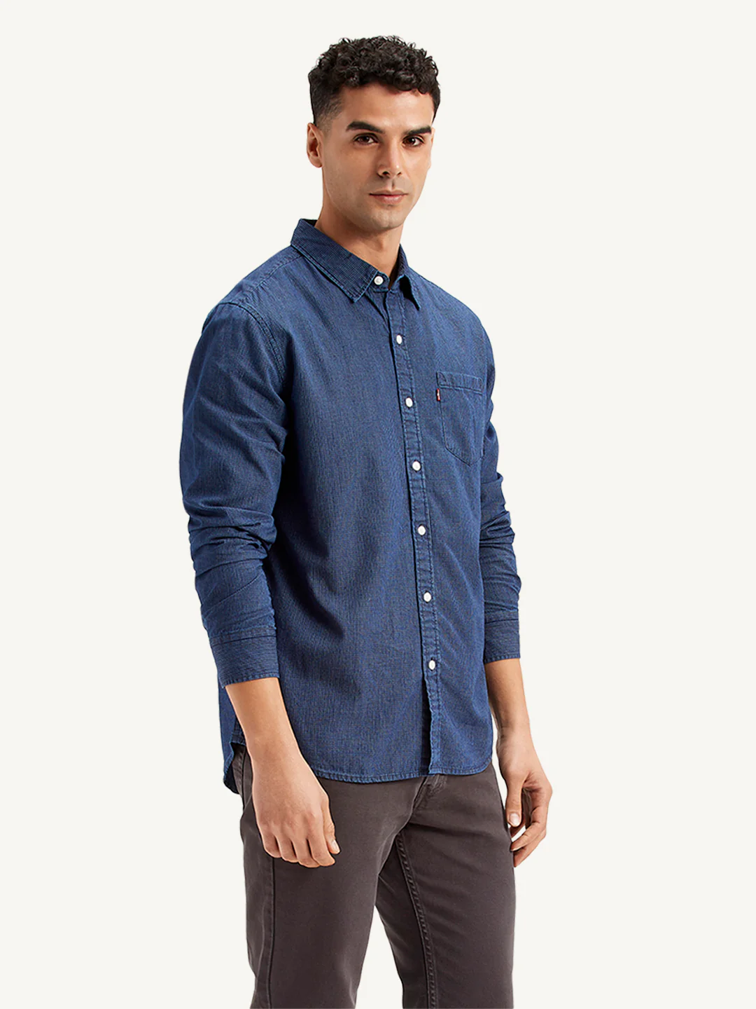 Men's Checkered Spread Collar Shirt - Image 4