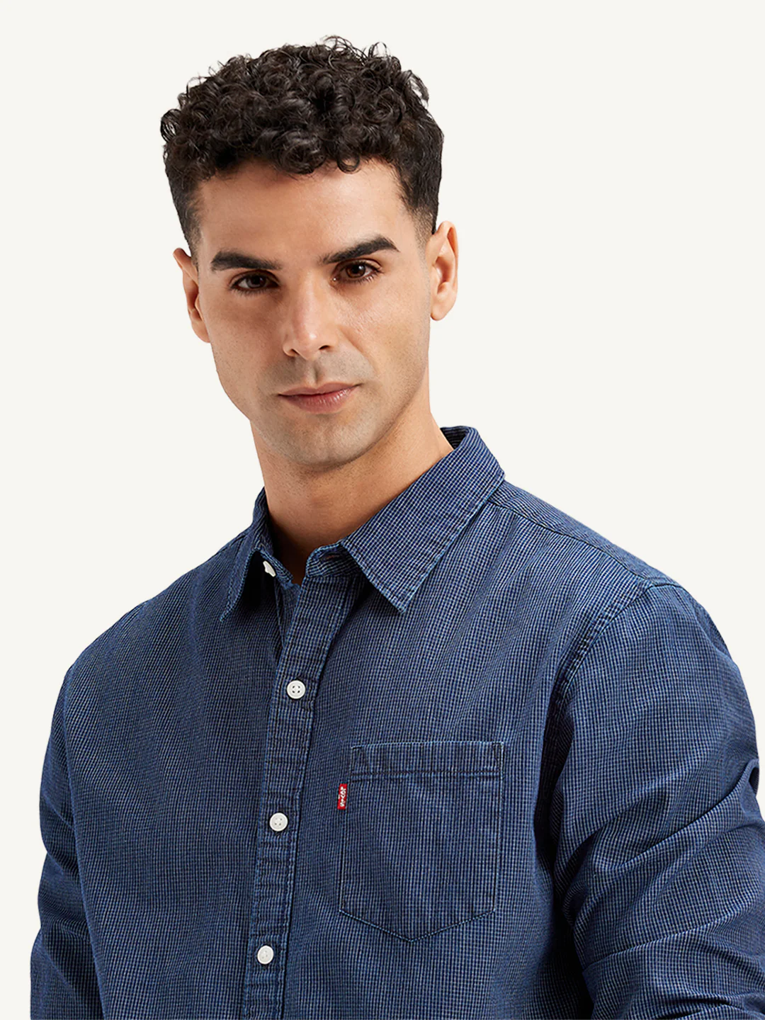 Men's Checkered Spread Collar Shirt - Image 5