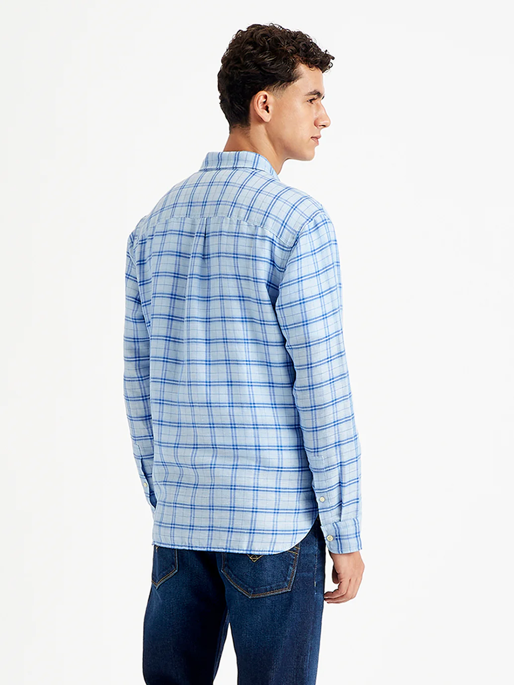 Men's Checkered Spread Collar Shirt - Image 4