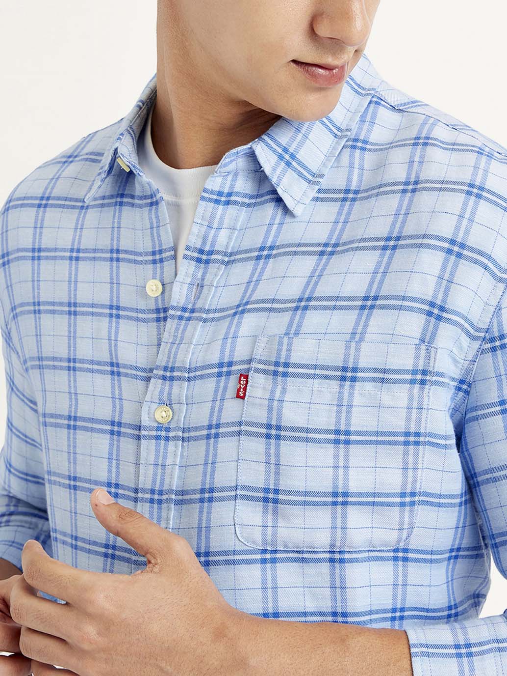 Men's Checkered Spread Collar Shirt - Image 5