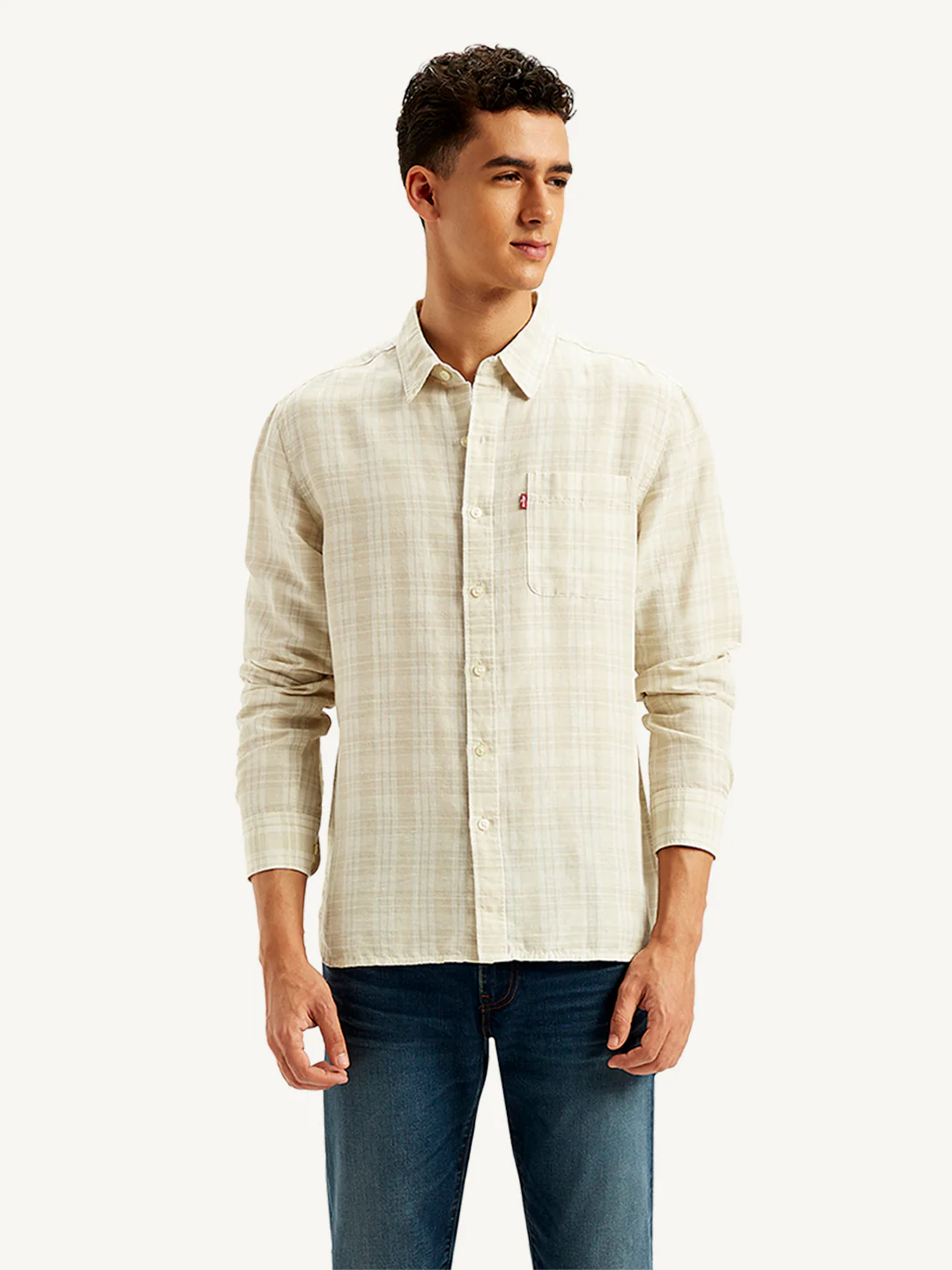Men's Checkered Spread Collar Shirt - Image 2