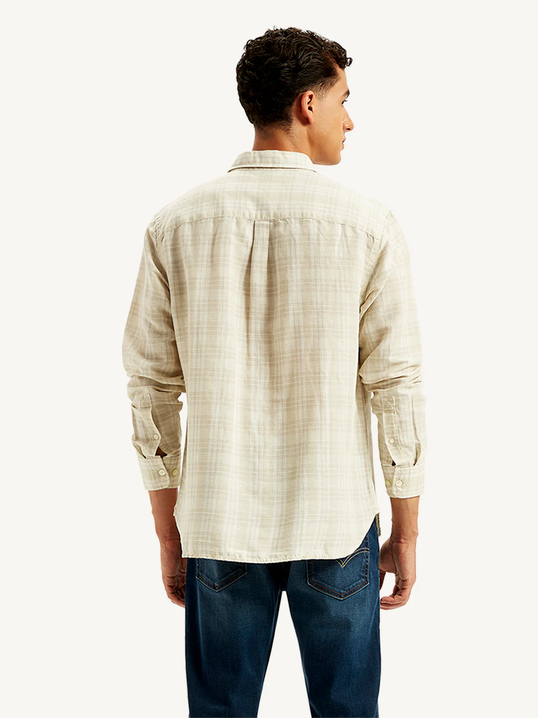 Men's Checkered Spread Collar Shirt - Image 3