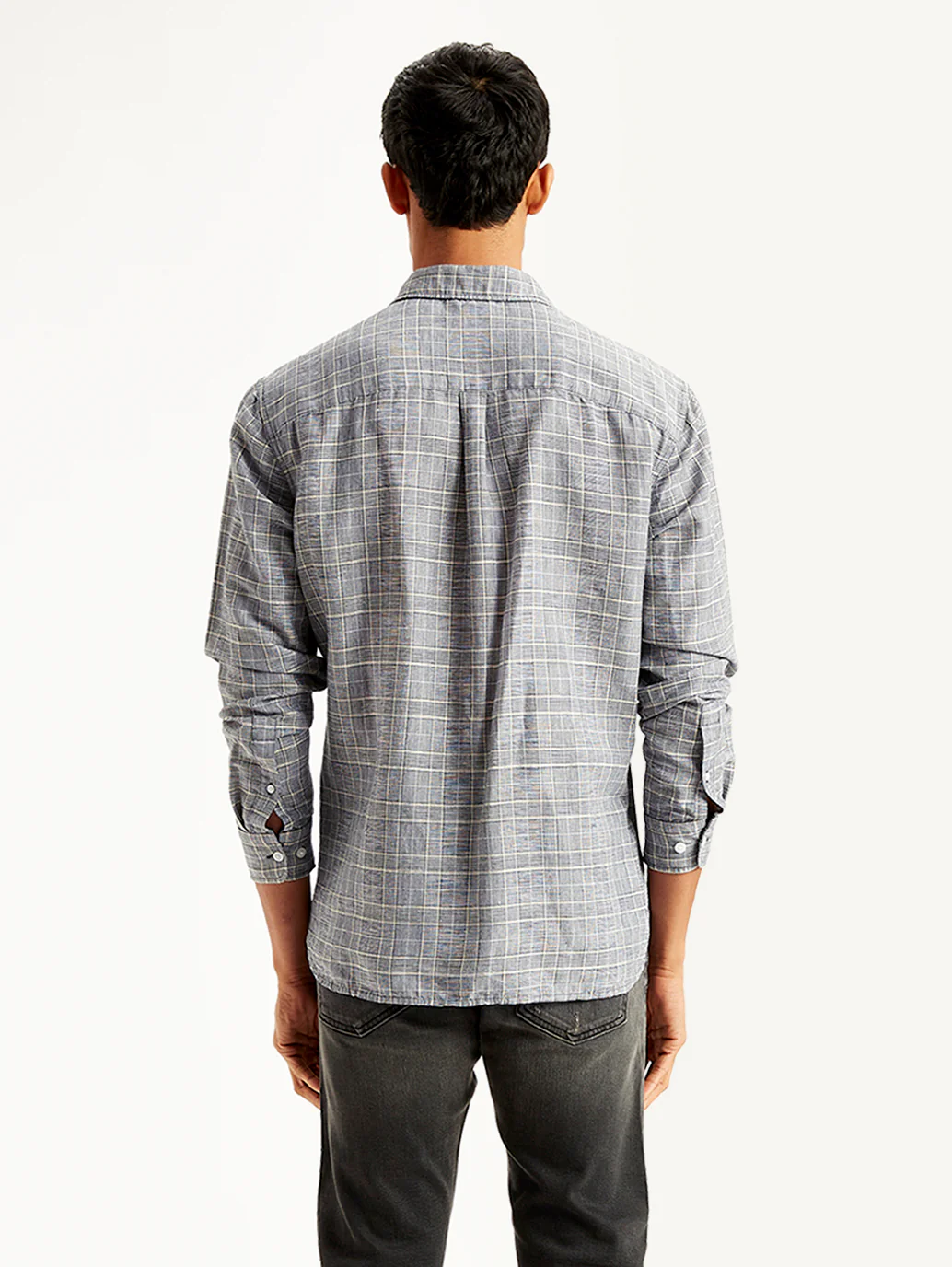 Men's Checkered Spread Collar Shirt - Image 3