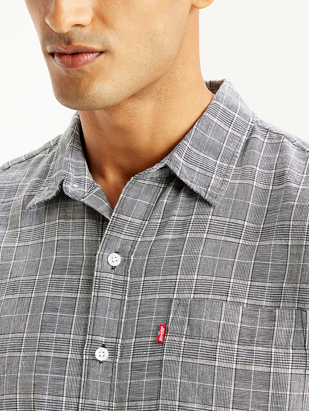 Men's Checkered Spread Collar Shirt - Image 4