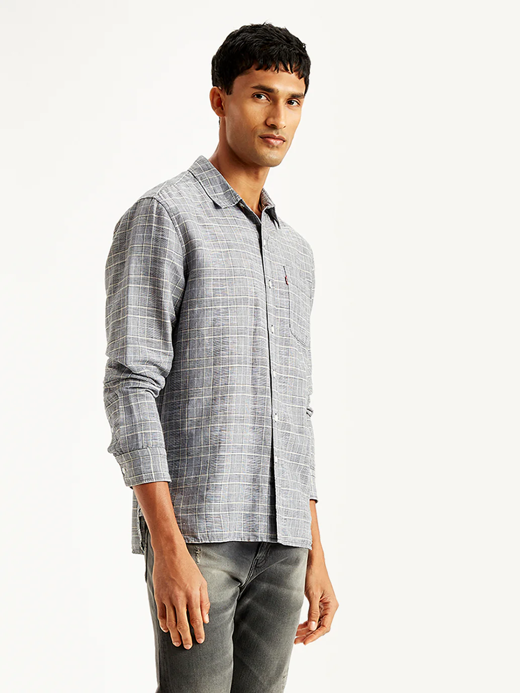 Men's Checkered Spread Collar Shirt - Image 5