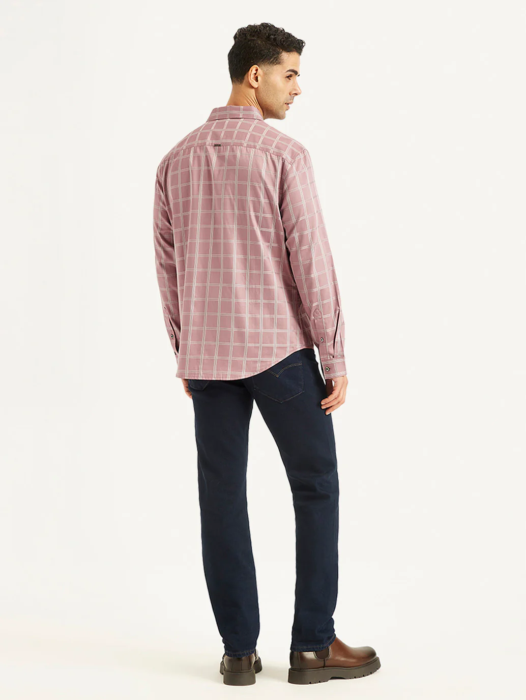 Men's Redloop Checkered Spread Collar Shirt - Image 4