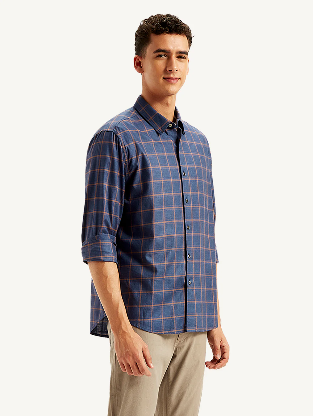 Men's Redloop Checkered Spread Collar Shirt - Image 2