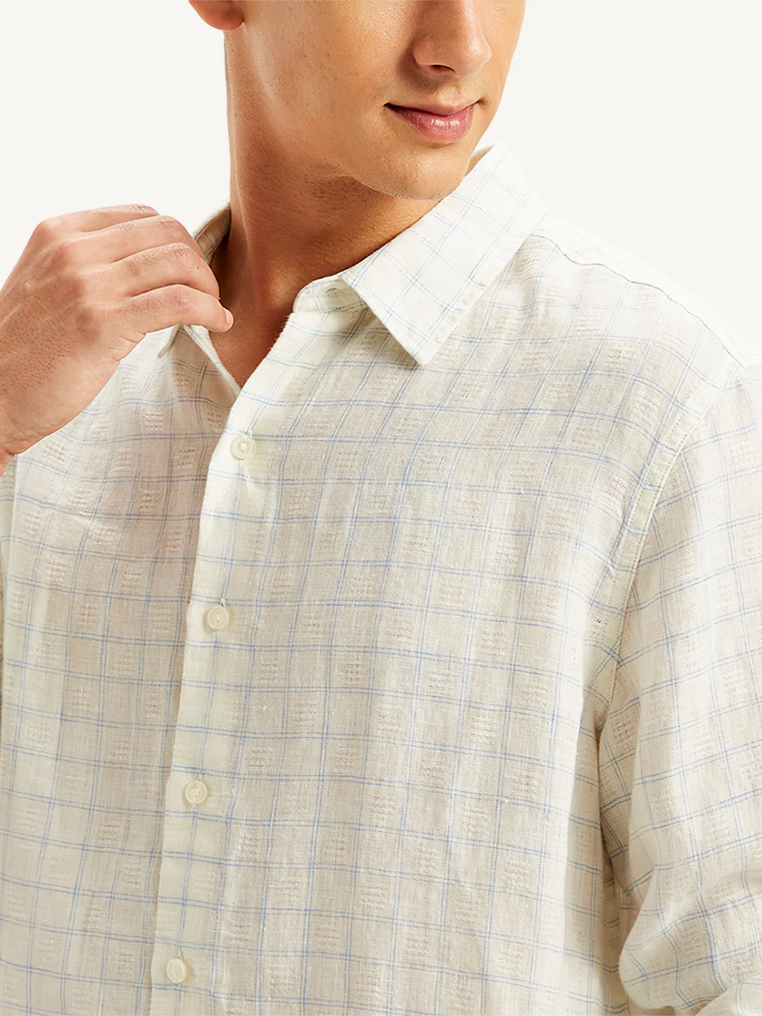 Men's Redloop Checkered Spread Collar Shirt - Image 5