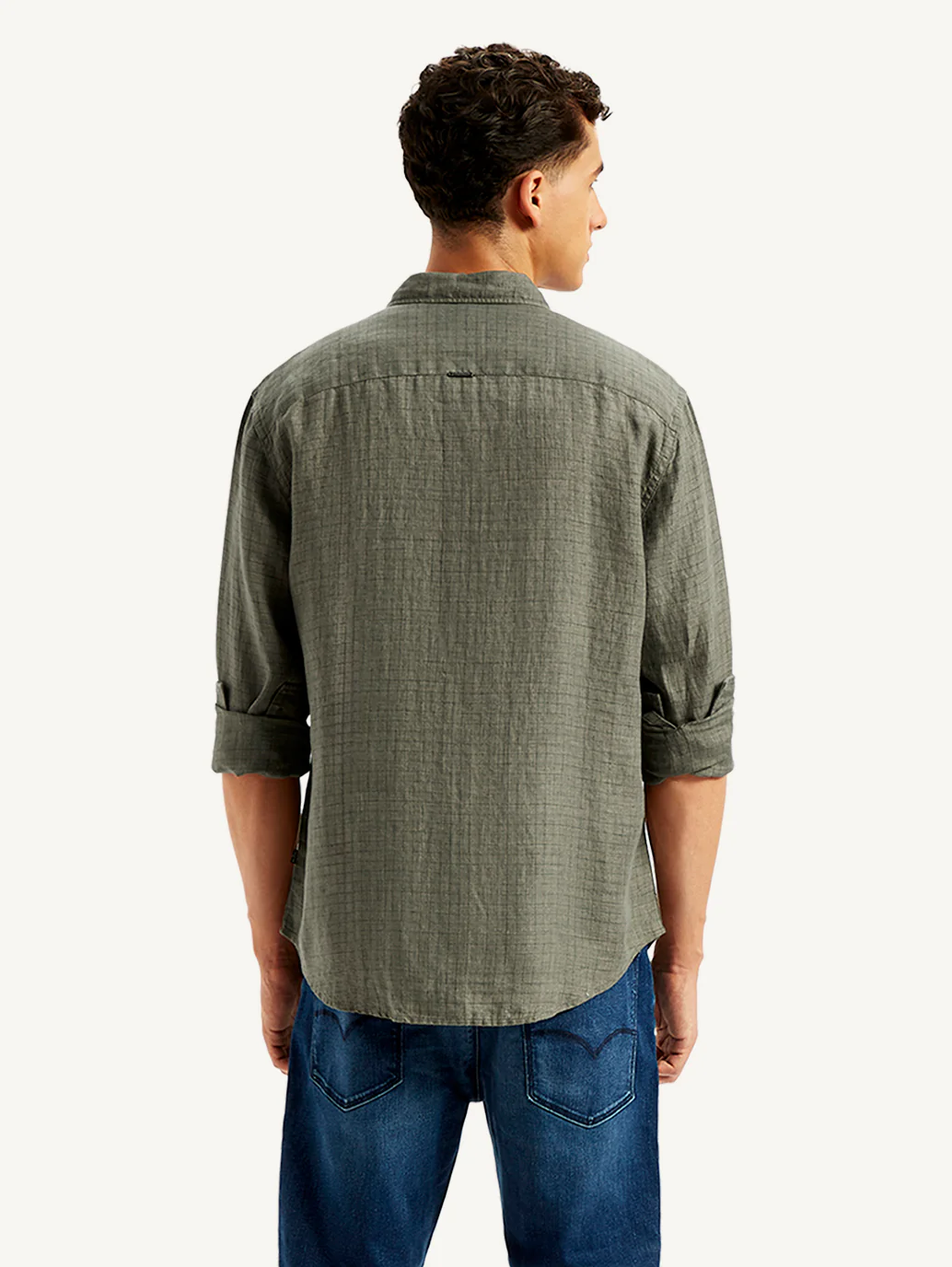 Men's Redloop Checkered Spread Collar Shirt - Image 3
