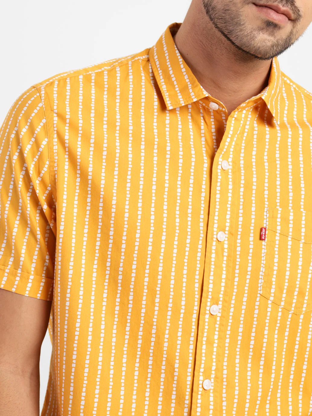 Men's Striped Spread Collar Shirt - Image 6